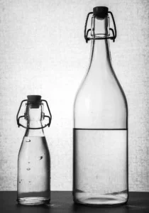 water fles die gesloten is