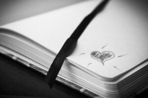 hart in notitieboek
