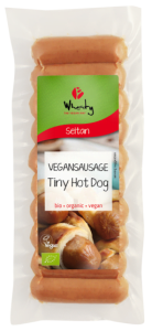 vleesvervanger zonder soja van Wheaty: tiny hot dog