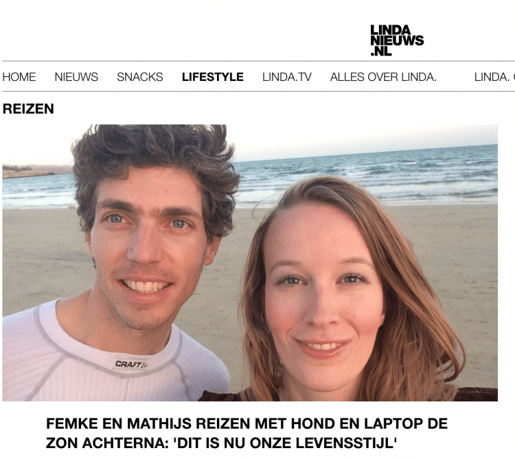 Femke de Grijs en Mathijs van der Beek op de website van LINDAnieuws.nl
