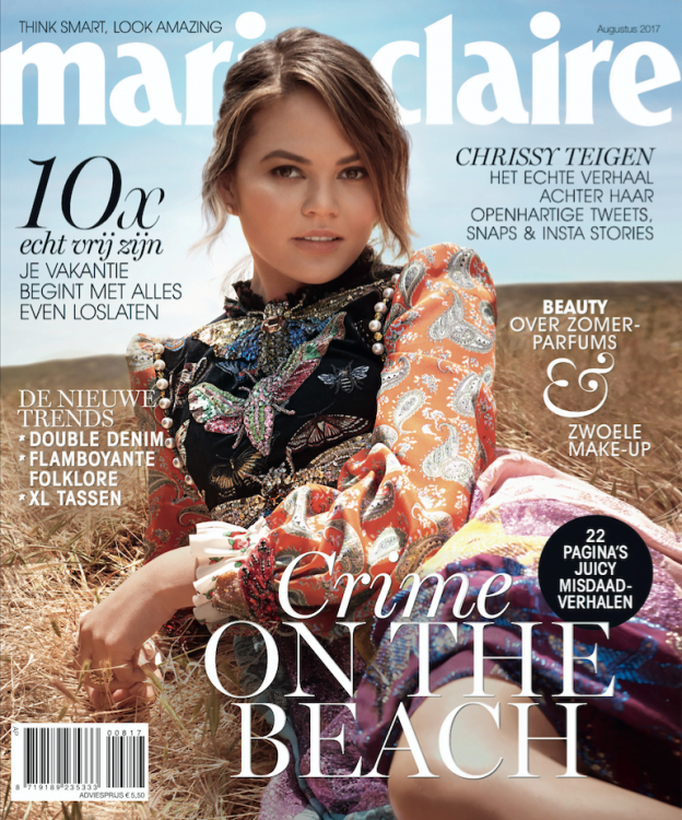 Marie Claire cover, waar Femke de Grijs in staat met een interview over haar litteken
