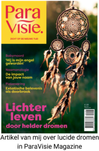 ParaVisie Magazine mei 2021 cover met artikel van Femke de Grijs over lucide dromen