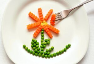 veganistische voeding op een bord