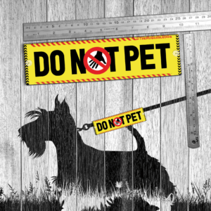 hondenriem sleeve met tekst en symbool: do not pet