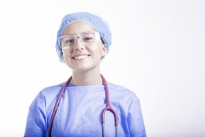 verpleegkundige met bril