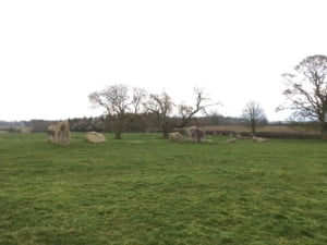 Stone circle Long Meg and her daughters