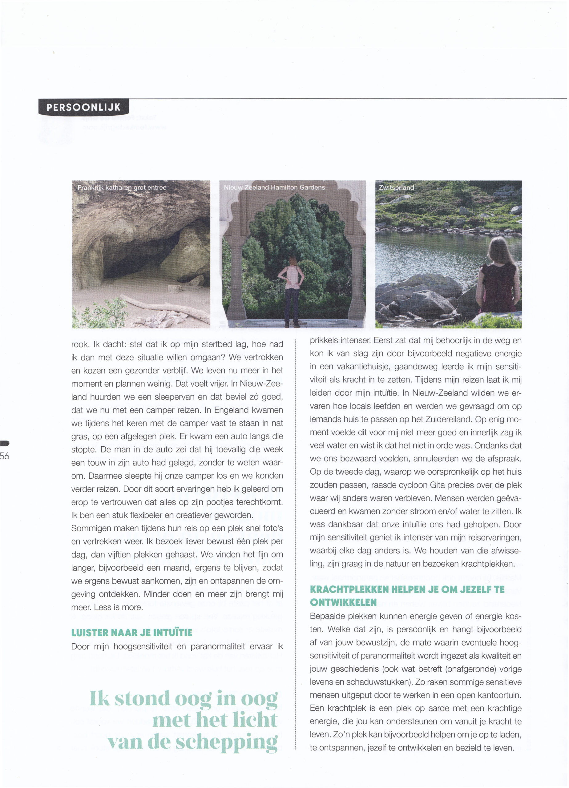 Spiegelbeeld Magazine artikel Hoe reizen je dichter bij jezelf brengt door Femke de Grijs pagina 3