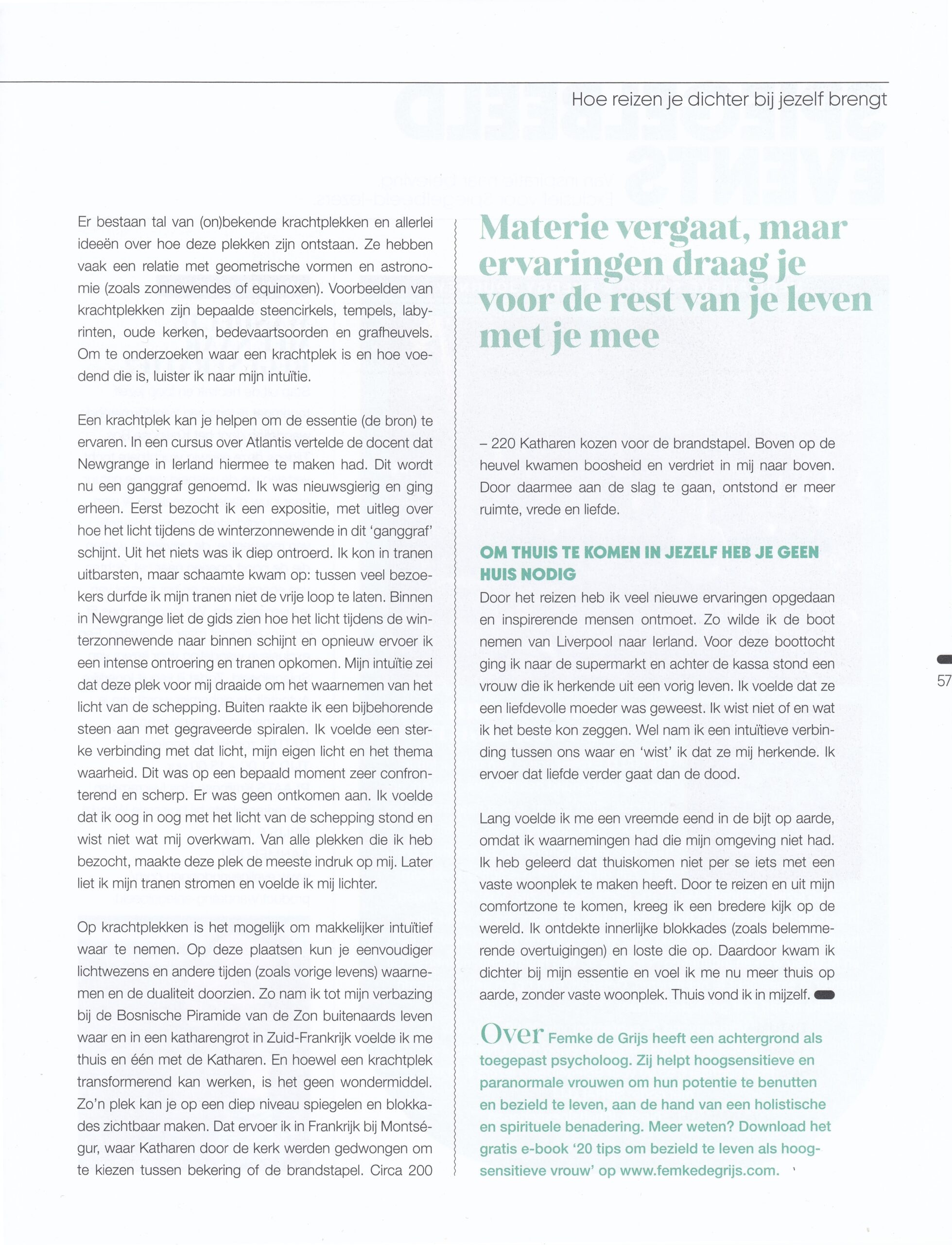 Spiegelbeeld Magazine artikel Hoe reizen je dichter bij jezelf brengt door Femke de Grijs pagina 4